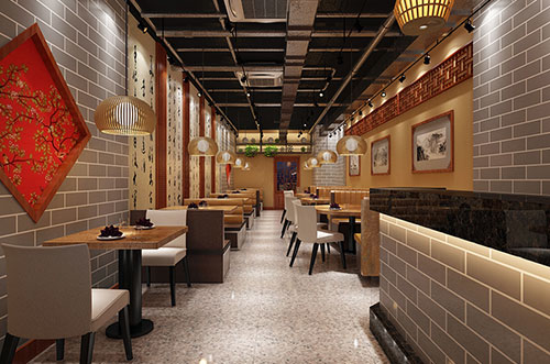 信阳传统中式餐厅餐馆装修设计效果图