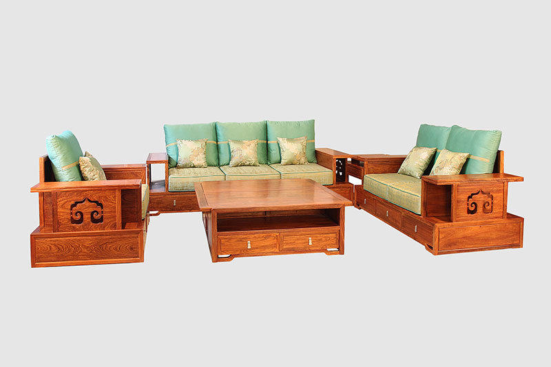 信阳中式实木沙发简直太美了